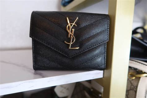 ysl monogram compact trifold wallet|YSL wallet woman.